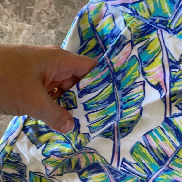 Tori Richards Honolulu Palms Mini Skirt, A-Line. White, Pink,‎ Blue, Size 4​ - Picture 5 of 13